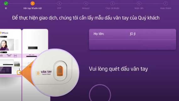 Yêu cầu quét vân tay LiveBank TPBank
