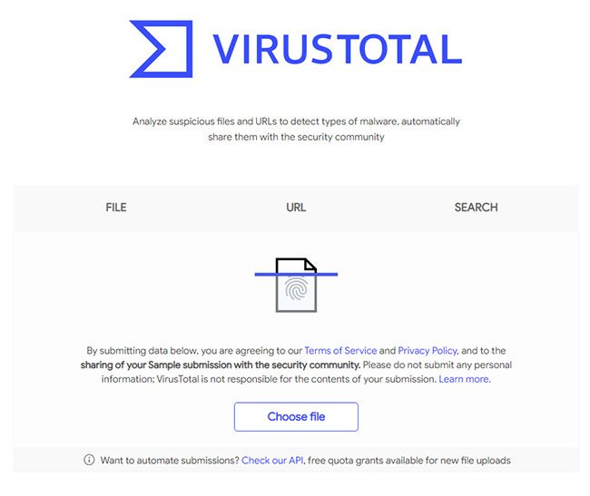 Kiểm tra xem liên kết có an toàn hay không với VirusTotal Safe