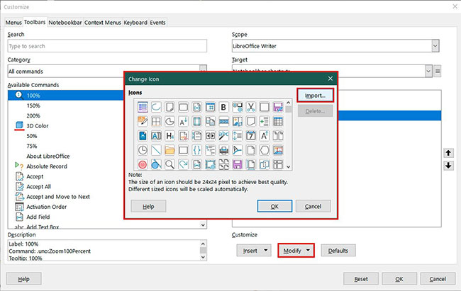 3 cách tùy chỉnh menu và thanh công cụ trong LibreOffice