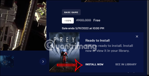 Cài đặt game PREY từ EGS