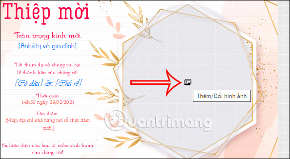 Tải hình ảnh cưới lên thiệp