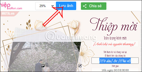 Lưu ảnh thiệp cưới