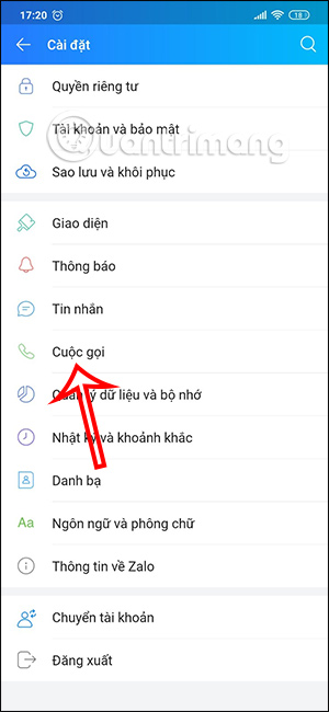 Cuộc gọi trên Zalo