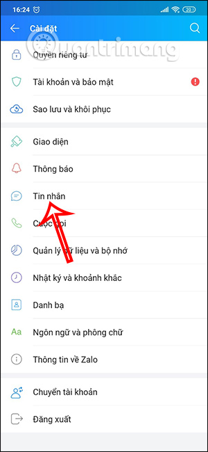Tin nhắn trên Zalo
