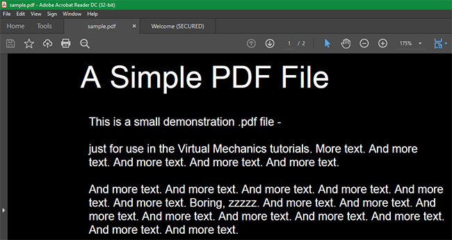 Tài liệu PDF trong chế độ Dark Mode