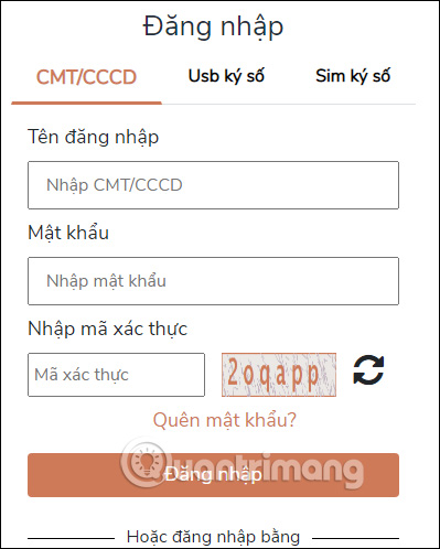 Nhập thông tin trên Cổng dịch vụ công Quốc gia