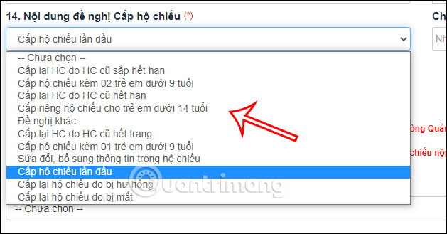 Nội dung chọn làm hộ chiếu