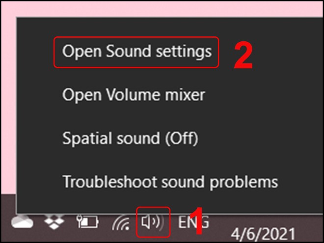 Chọn Sound Control Panel
