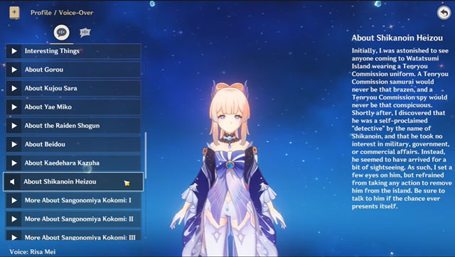 voiceline ayaka heizou