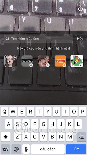 Nhập từ khóa hiệu ứng TikTok