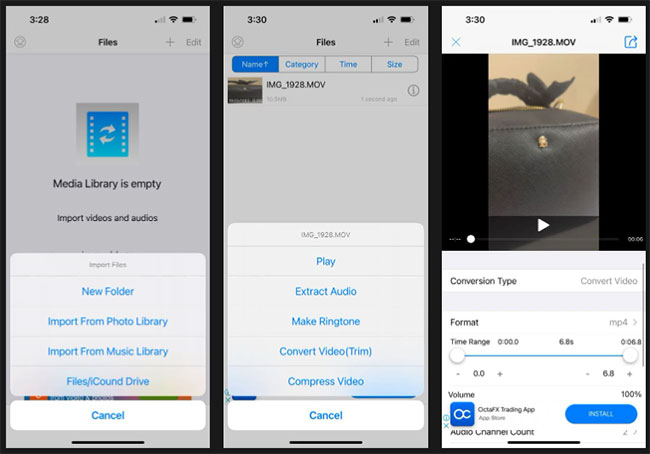 Chuyển đổi MOV sang MP4 trên iPhone bằng Media Converter