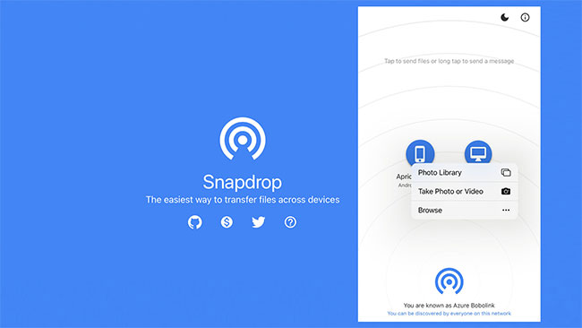 Snapdrop là một công cụ tối giản, dễ sử dụng