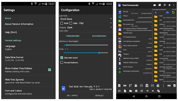 Ứng dụng Total Commander trên thiết bị di động