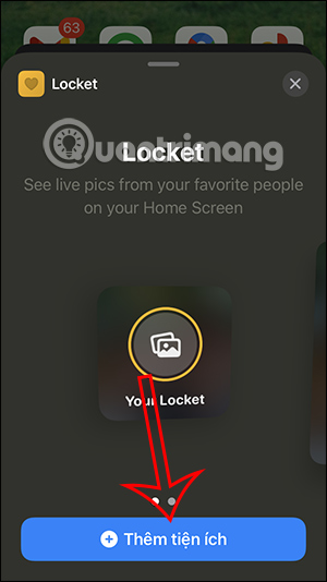 Đã thêm tiện ích Locket