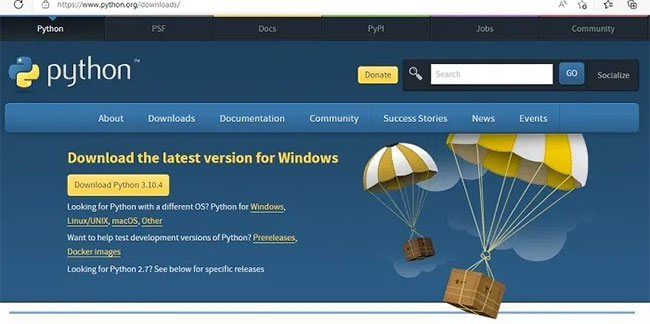 Trang web chính thức của nhà phát triển cũng là một nguồn tải phần mềm đáng tin cậy