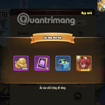 Thông báo đổi code thành công xuất hiện