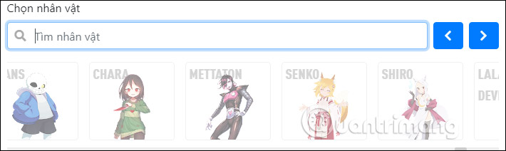 Chọn nhân vật anime