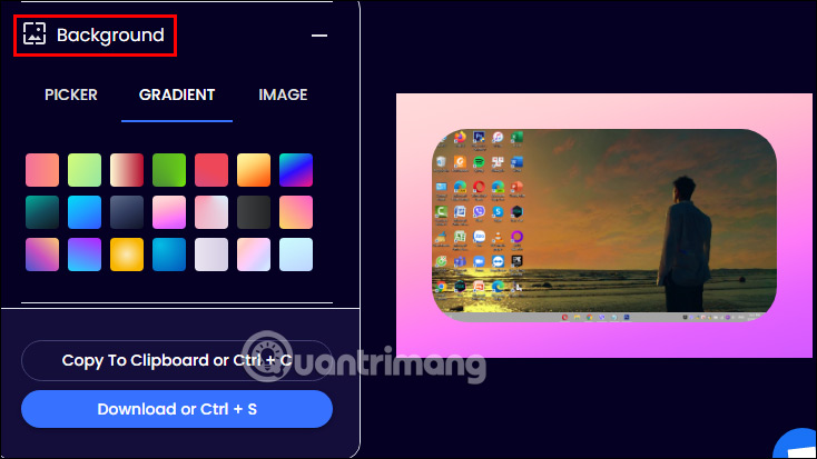 FabPic thay đổi ảnh chụp màn hình