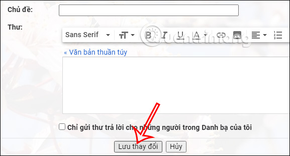 Save text changes on Gmail