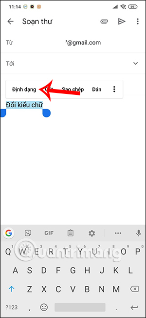 Compose email on Gmail phone