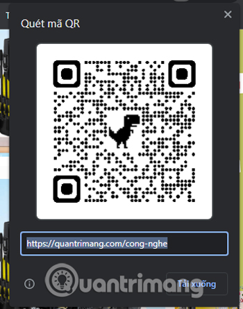 Một mã QR xuất hiện tại góc bên phải màn hình.