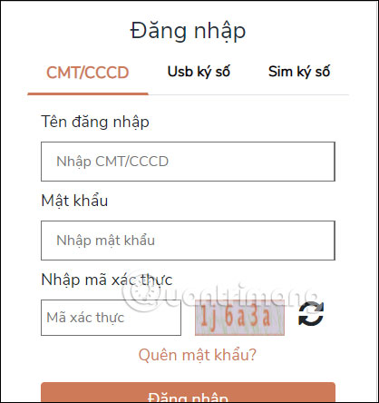 Chọn tài khoản Cổng dịch vụ Công Bộ công an