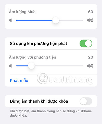 Tùy chỉnh chế độ Âm thanh trong nền