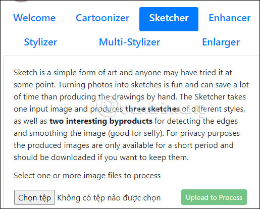Giao diện AI Image Transformer