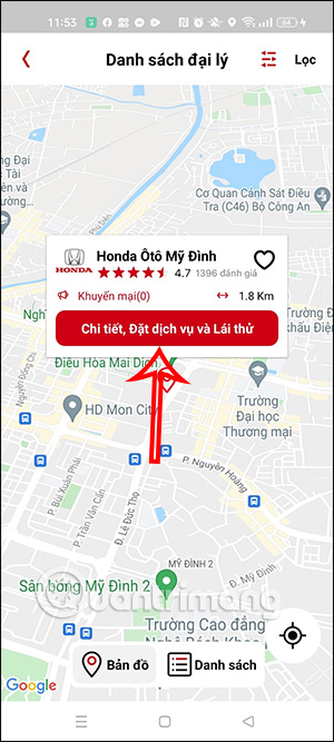 Đại lý ô tô cho lái thử xe