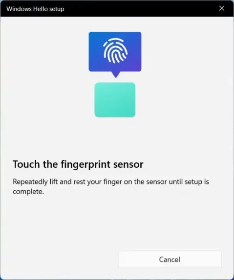 Di chuyển ngón tay bạn trên phần cảm biến để máy nhận diện vân tay