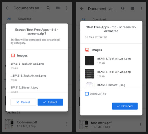 Giải nén các file ZIP