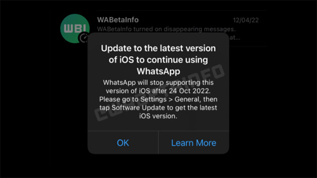 Meta sẽ sớm ngừng hỗ trợ WhatsApp trên hai phiên bản iOS cũ là 10 và 11