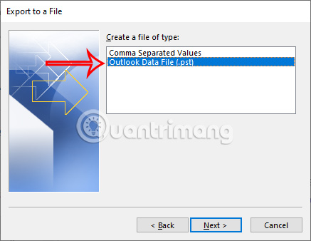 Click Outlook Data File (.pst)