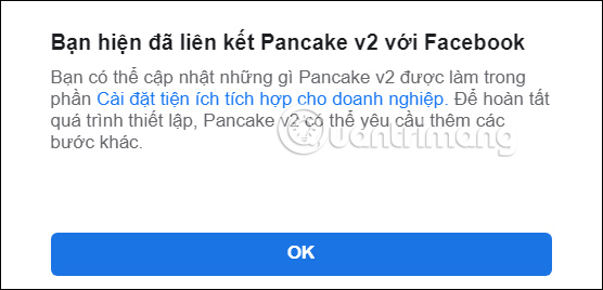 Liên kết Facebook với Pancake