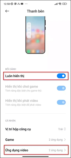 Kích hoạt Thanh bên trên Xiaomi