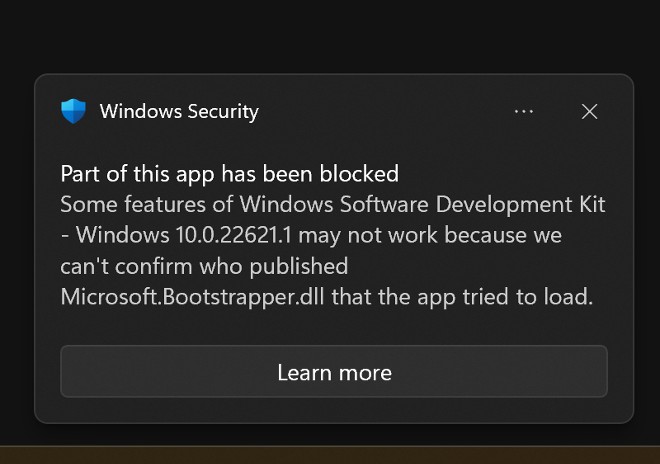 Smart App Control của Windows 11 không được thông minh cho lắm khi chặn cả app của Microsoft