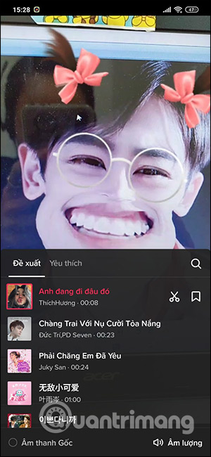 Chọn bài hát video miệng rộng TikTok