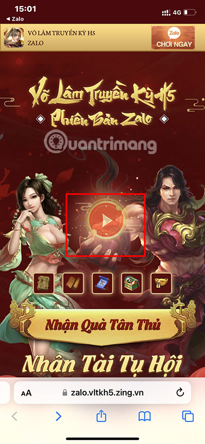 Ấn vào biểu tượng Play.