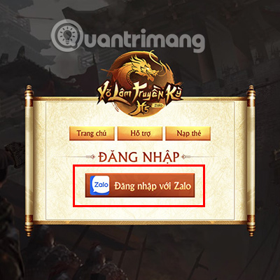 Bấm vào Đăng nhập với Zalo.