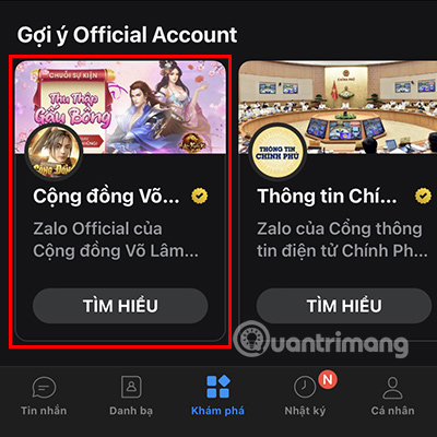 Chọn Cộng đồng Võ Lâm Truyền Kỳ H5 2022.