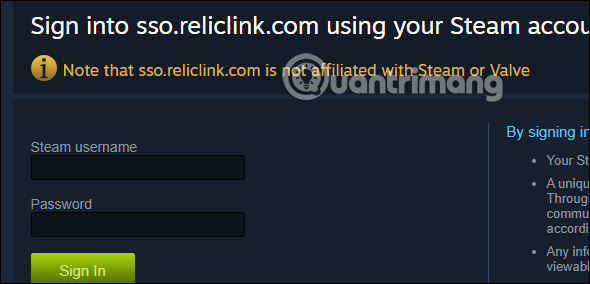 Đăng nhập vào Steam