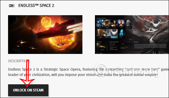 Nhấn Unlock on Steam
