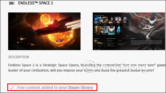 Thêm game Endless Space 2 trong Steam