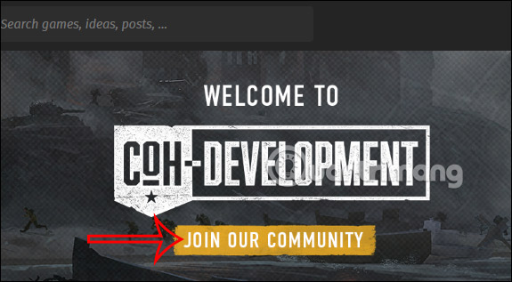 Nhấn chọn Join our community