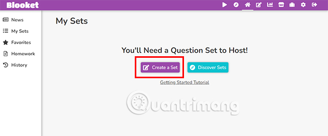 Bấm vào Create a Set trong giao diện My Sets.