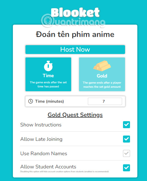 Bạn có thể tùy chỉnh các chế độ bằng cách tick vào ô trống bên cạnh các mục.