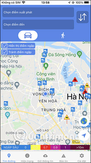 Tìm đường trên HSDC Maps