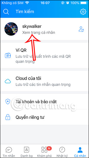 Tài khoản Zalo cá nhân