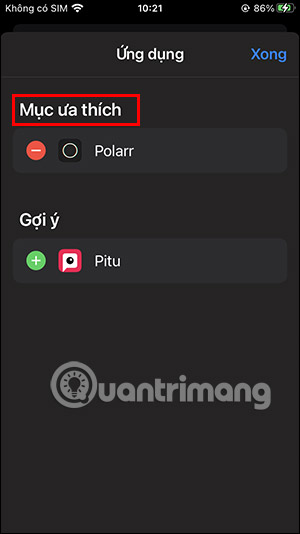 Mục ưa thích trên iPhone