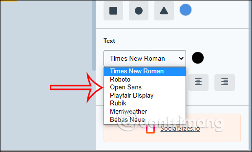 Chọn font chữ chèn vào ảnh bìa